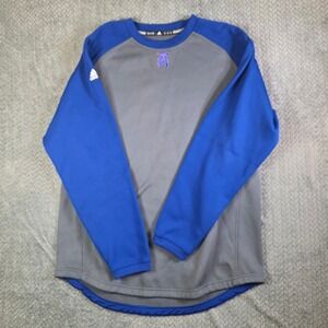 Adidas Crewneck Pullover Sweatshirt Men's XL Blue Gray Athletic Long Sleeve